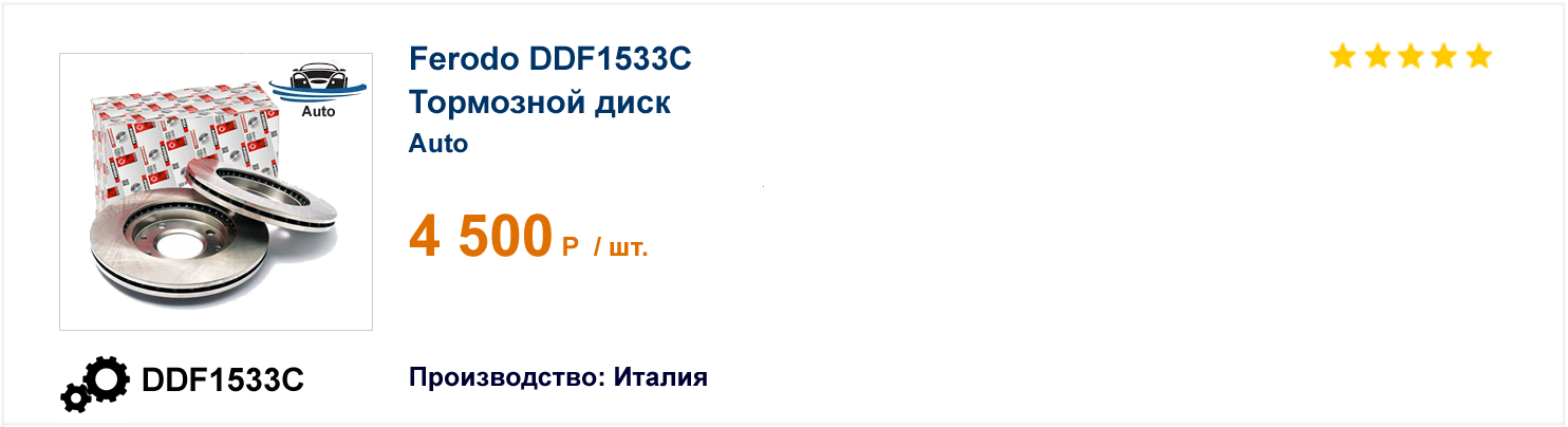 Тормозной диск Ferodo DDF1533C
